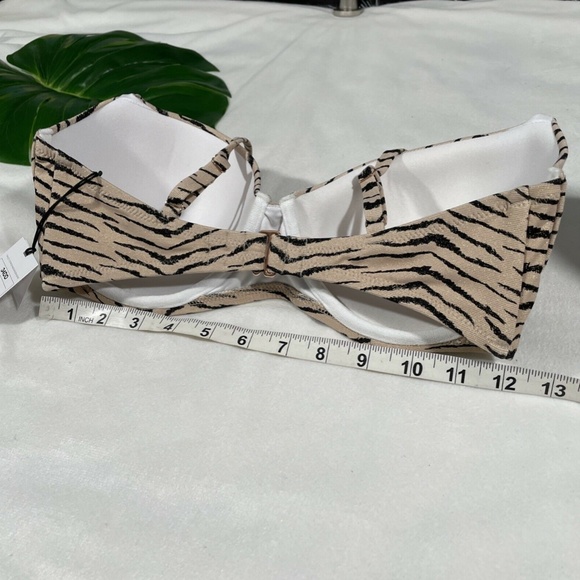 NWT Shade & Shore [ 34DD ] Light Lift‎ Bralette Bikini Top Tan Animal Lurex - Picture 11 of 12
